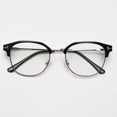 Miguel Vintage Browline Eyeglasses Frame Browline Frames Southood Black Silver